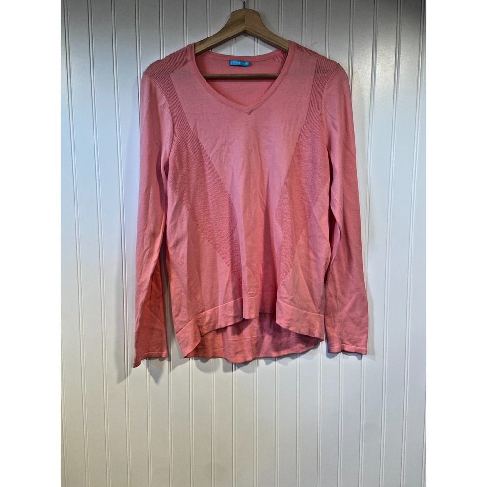 J McLaughlin Pullover Sweater Womens M Pink Lightweight Preppy Classic Minimal